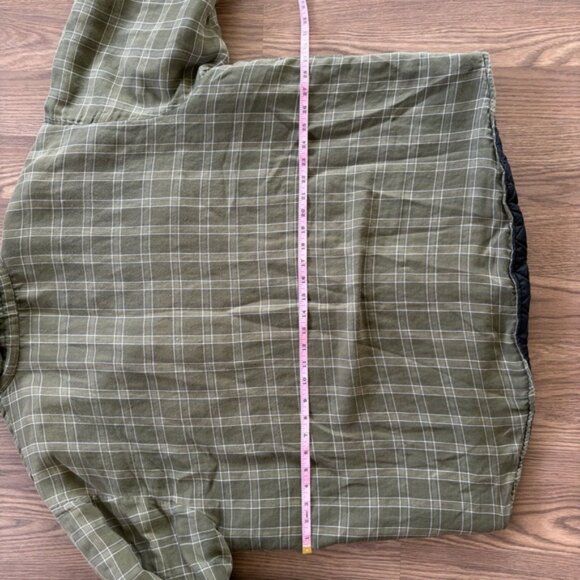 Ozark Trail Quilted Flannel Shirt Jacket Olive Green Plaid Oversized - Picture 4 of 6
